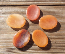 Load image into Gallery viewer, RED AVENTURINE Worry Stone Natural Stone Hand Carved Gemstone Worry Stone