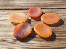 Load image into Gallery viewer, RED AVENTURINE Worry Stone Natural Stone Hand Carved Gemstone Worry Stone