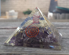Load image into Gallery viewer, LARGE (50-55mm) AMETHYST Orgone Gemstone Pyramid Large Pyramid Orgone