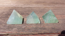 Load image into Gallery viewer, GREEN FLUORITE natural Medium gemstone crystal pyramid 27-30mm