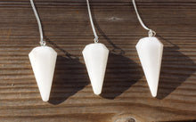 Load image into Gallery viewer, WHITE AGATE Natural Stone Gemstone Faceted Pendulum