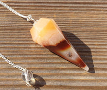 Load image into Gallery viewer, CARNELIAN Natural Stone Gemstone Faceted Pendulum