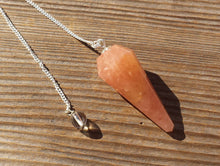 Load image into Gallery viewer, PEACH AVENTURINE Natural Stone Gemstone Faceted Pendulum