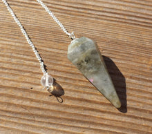 Load image into Gallery viewer, LABRADORITE Natural Stone Gemstone Faceted Pendulum