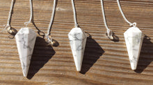 Load image into Gallery viewer, HOWLITE Natural Stone Gemstone Faceted Pendulum
