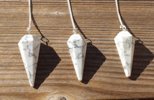 Load image into Gallery viewer, HOWLITE Natural Stone Gemstone Faceted Pendulum