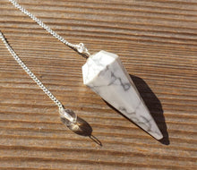 Load image into Gallery viewer, HOWLITE Natural Stone Gemstone Faceted Pendulum