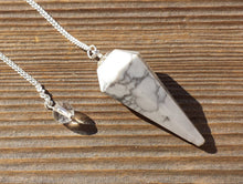 Load image into Gallery viewer, HOWLITE Natural Stone Gemstone Faceted Pendulum