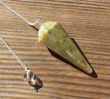 Load image into Gallery viewer, VASONITE (VESUVIANITE)  Natural Stone Gemstone Faceted Pendulum
