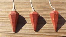 Load image into Gallery viewer, RED JASPER  Natural Stone Gemstone Faceted Pendulum