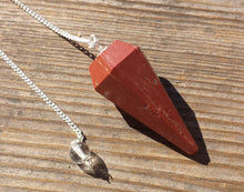 Load image into Gallery viewer, RED JASPER  Natural Stone Gemstone Faceted Pendulum