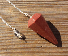 Load image into Gallery viewer, RED JASPER  Natural Stone Gemstone Faceted Pendulum
