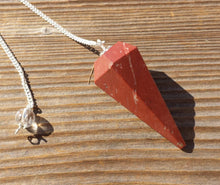 Load image into Gallery viewer, RED JASPER  Natural Stone Gemstone Faceted Pendulum