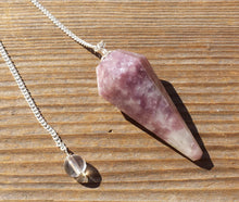 Load image into Gallery viewer, LEPIDOLITE  Natural Stone Gemstone Faceted Pendulum