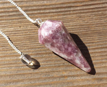 Load image into Gallery viewer, LEPIDOLITE  Natural Stone Gemstone Faceted Pendulum