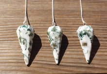Load image into Gallery viewer, TREE AGATE Natural Stone Gemstone Faceted Pendulum