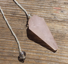 Load image into Gallery viewer, ROSE QUARTZ Natural Stone Gemstone Faceted Pendulum