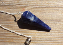 Load image into Gallery viewer, SODALITE Natural Stone Gemstone Faceted Pendulum