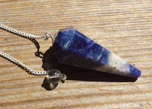 Load image into Gallery viewer, SODALITE Natural Stone Gemstone Faceted Pendulum