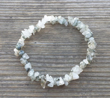 Load image into Gallery viewer, NATURAL TOURMALATED QUARTZ Stone Gemstone Stretchy Chip Bracelet