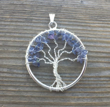 Load image into Gallery viewer, IOLITE Tree Of Life Wire Wrapped Pendant Stone NaturalGemstone