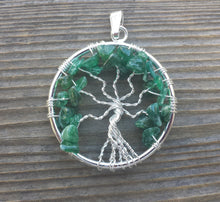 Load image into Gallery viewer, JADE Tree Of Life Wire Wrapped Pendant Stone Natural Gemstone