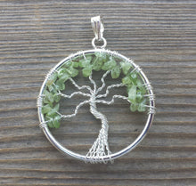 Load image into Gallery viewer, PERIDOT Tree Of Life Wire Wrapped Pendant Stone Natural Gemstone