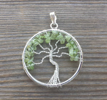 Load image into Gallery viewer, PERIDOT Tree Of Life Wire Wrapped Pendant Stone Natural Gemstone