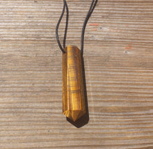 Load image into Gallery viewer, TIGER EYE Crystal Point Pendant Witth Adjustable Cord Stone Natural Gemstone