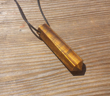 Load image into Gallery viewer, TIGER EYE Crystal Point Pendant Witth Adjustable Cord Stone Natural Gemstone