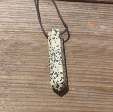 Load image into Gallery viewer, DALMATIAN JASPER Crystal Point Pendant Witth Adjustable Cord Stone Natural Gemstone