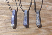 Load image into Gallery viewer, SODALITE Crystal Point Pendant Witth Adjustable Cord Stone Natural Gemstone