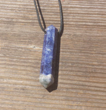 Load image into Gallery viewer, SODALITE Crystal Point Pendant Witth Adjustable Cord Stone Natural Gemstone