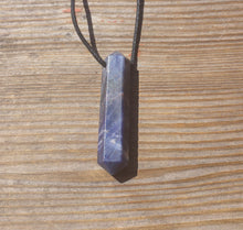 Load image into Gallery viewer, SODALITE Crystal Point Pendant Witth Adjustable Cord Stone Natural Gemstone