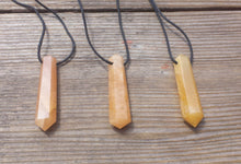 Load image into Gallery viewer, GOLDEN QUARTZ Crystal Point Pendant With Adjustable Cord Stone Natural Gemstone