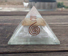 Load image into Gallery viewer, Extra Large (70-75mm) SELENITE Orgone Gemstone Pyramid X-Large Pyramid Orgone