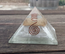 Load image into Gallery viewer, Extra Large (70-75mm) SELENITE Orgone Gemstone Pyramid X-Large Pyramid Orgone
