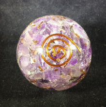 Load image into Gallery viewer, Medium (40-50mm) AMETHYST Orgone Gemstone Sphere Orgone Sphere