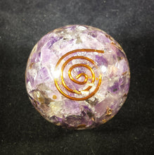 Load image into Gallery viewer, Medium (40-50mm) AMETHYST Orgone Gemstone Sphere Orgone Sphere