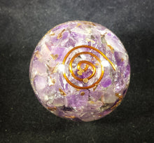 Load image into Gallery viewer, Medium (40-50mm) AMETHYST Orgone Gemstone Sphere Orgone Sphere