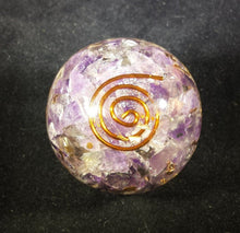 Load image into Gallery viewer, Medium (40-50mm) AMETHYST Orgone Gemstone Sphere Orgone Sphere