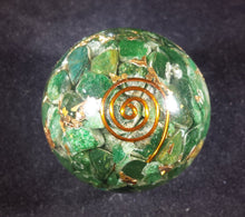 Load image into Gallery viewer, Medium (40-50mm) JADE Orgone Gemstone Sphere Orgone Sphere