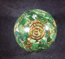 Load image into Gallery viewer, Medium (40-50mm) JADE Orgone Gemstone Sphere Orgone Sphere