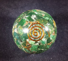 Load image into Gallery viewer, Medium (40-50mm) JADE Orgone Gemstone Sphere Orgone Sphere