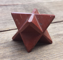 Load image into Gallery viewer, Large (50mm) RED JASPER Natural Gemstone Merkaba Star (One)