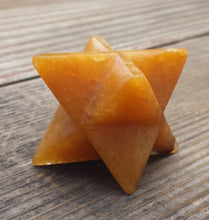 Load image into Gallery viewer, Large (50mm) GOLDEN QUARTZ Natural Gemstone Merkaba Star (One)