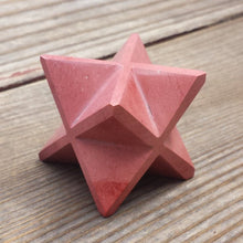 Load image into Gallery viewer, Large (50mm) MOOKAITE JASPER Natural Gemstone Merkaba Star (One)