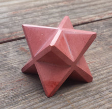 Load image into Gallery viewer, Large (50mm) MOOKAITE JASPER Natural Gemstone Merkaba Star (One)