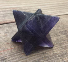 Load image into Gallery viewer, Large (50mm) FLUORITE Natural Gemstone Merkaba Star (One)