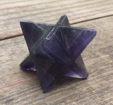 Load image into Gallery viewer, Large (50mm) FLUORITE Natural Gemstone Merkaba Star (One)